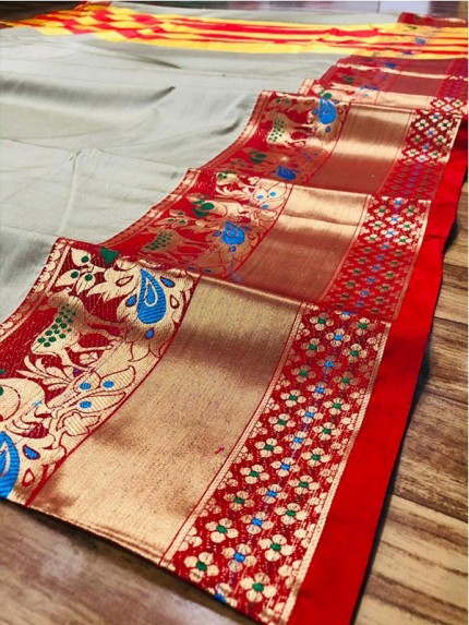 Stunning Look Cotton Silk Heavy jacquard Saree  