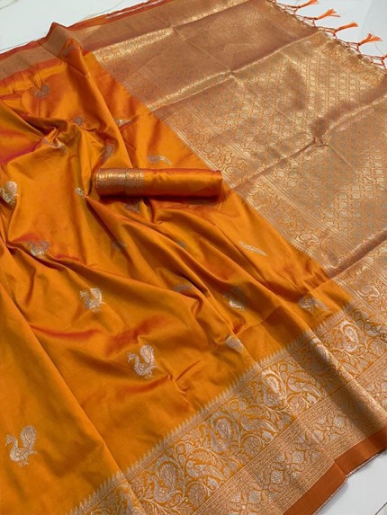 Embellished Designer Kasturi Silk Two Tone weaving Saree