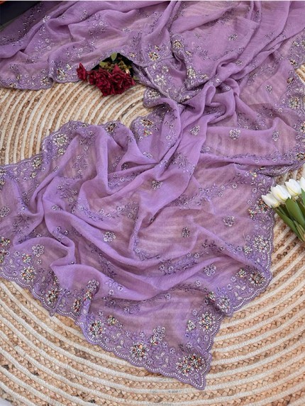 Pure Silk saree in crush 