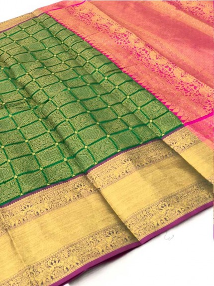 Attractive Look Green Colour Banarasi Silk With Beautiful Zari  Work 