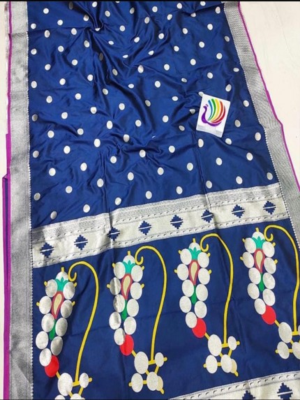 Banarasi Soft Silk paithani Saree with zari border and exclusive zari pallu
