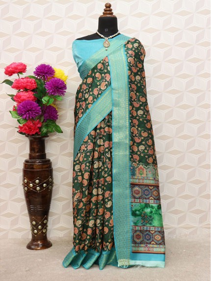 Latest Soft Cotton Printed Saree with Bangalory Satin Blouse