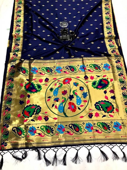 Stunning Look Banarasi Silk Saree with Gold jari weaving full Butti