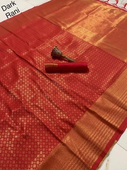Soft Silk weaving Mina Zari Saree with Contrast Zari Border