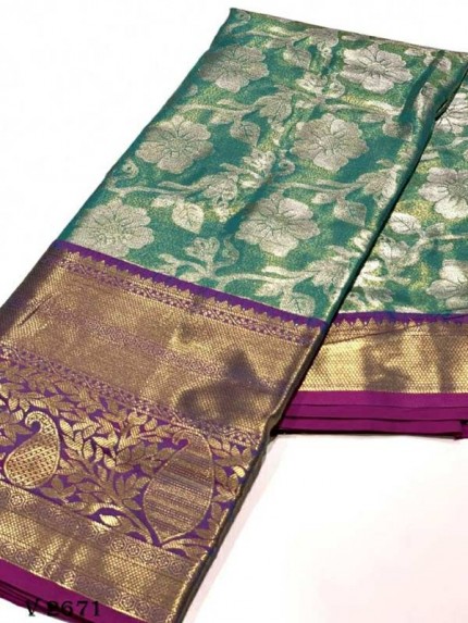 Stylish Look Multi  Colour Soft Tissue Kasab  Pattu Exclusive Edition Designer Saree