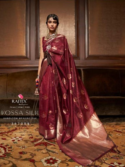  Beautiful Red Color Handloom Weaving silk
