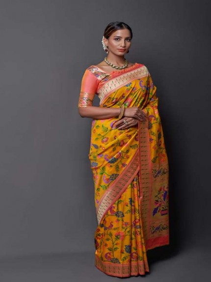Wedding Wear Bollywood Style Pure Silk Weaving Saree