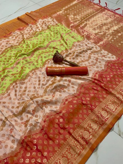 Special Edition ZigZag Silk weaving Saree with Zari Border  