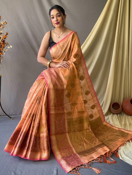 Special Edition Linen Silk Saree with unique Motif design  