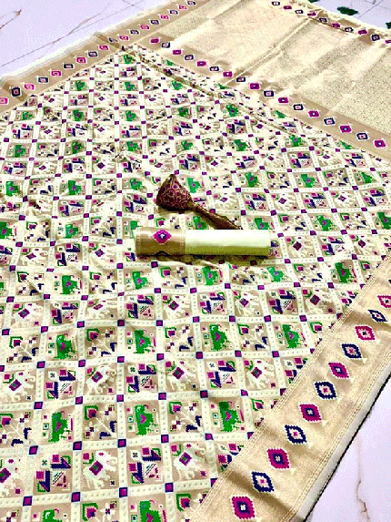Banasari very Soft Handloom Weaving Patola Silk Saree 