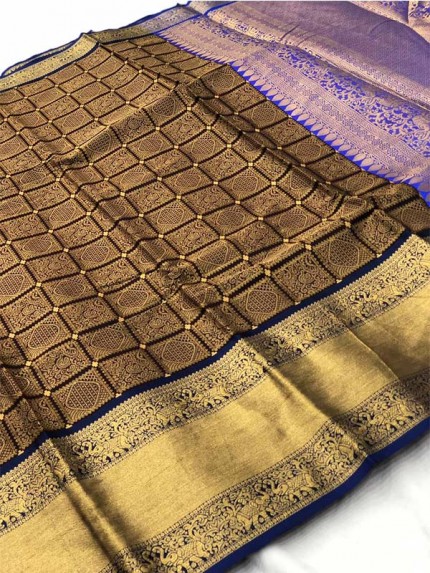 Attractive Look Brown Colour Banarasi Silk With Beautiful Zari  Work 