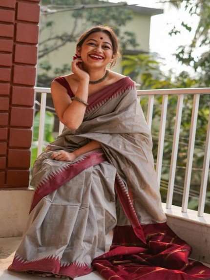 Beautiful Chanderi Linen Digital Print Saree with Banglori Satin Blouse